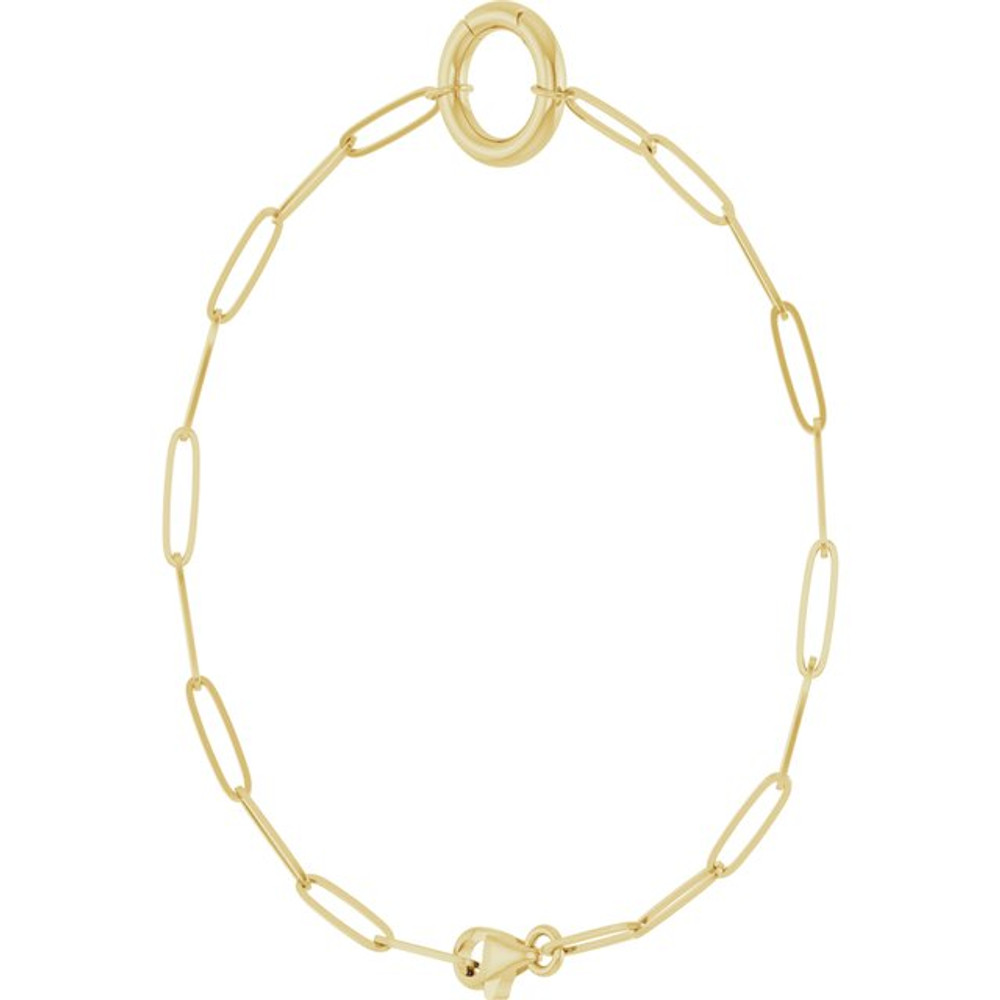 A simple and dainty design, this 14K yellow gold charm bracelet looks great worn alone or stacked with your other favorite accessories.