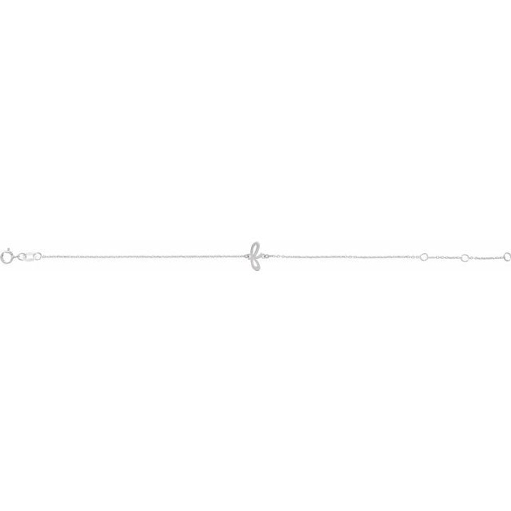 Complement any attire with this initial bracelet in 14K white gold