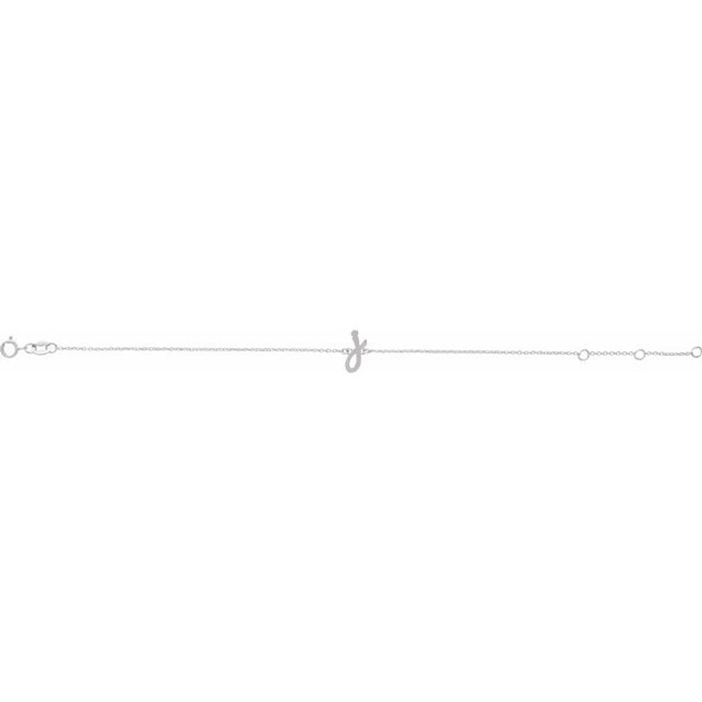 Complement any attire with this initial bracelet in 14K white gold