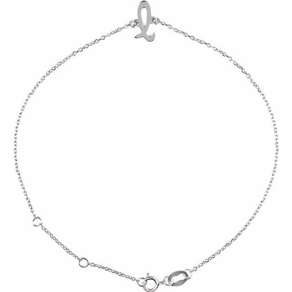 Versatile and refined, this sterling silver initial bracelet fits any occasion with ease.
