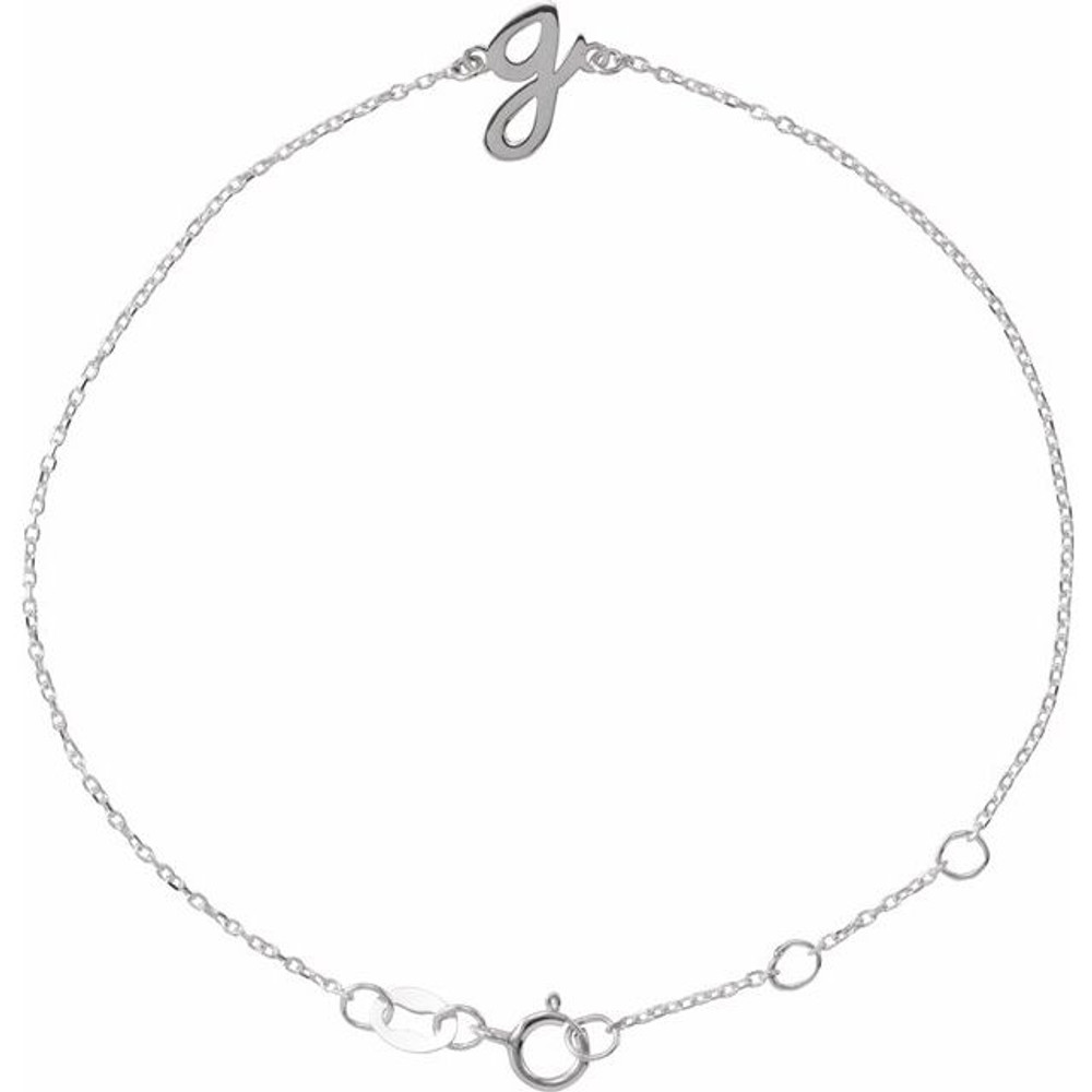 Polish off your favorite looks with this white gold initial bracelet.
