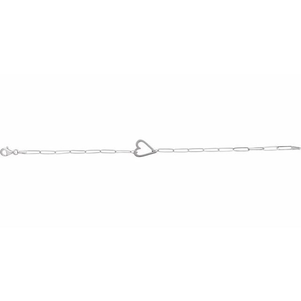 This sterling silver heart bracelet elevates any attire.
