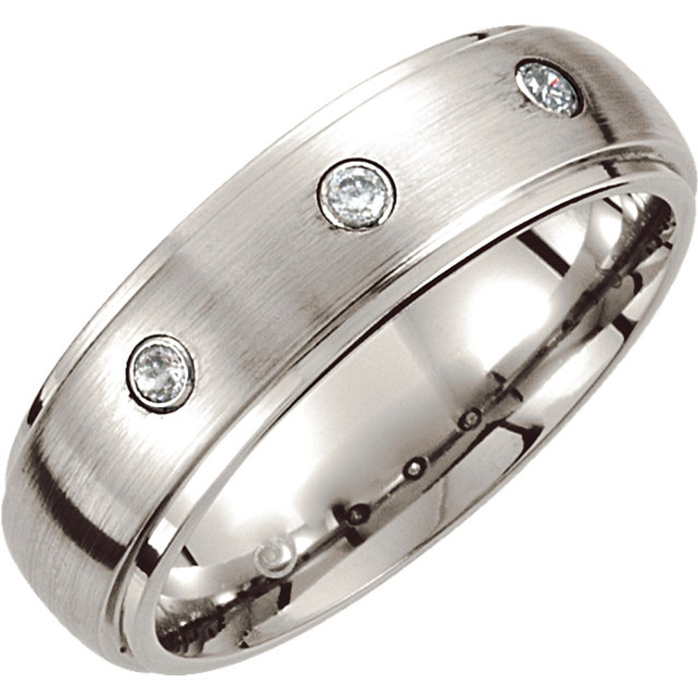 Product Specifications

Quality: Cobalt

Style: Men's Wedding Band

Total Carat Weight: 1/10

Stone Type: Diamond

Stone Shape: Round

Stone Color:I-J

Stone Clarity: I2

Ring Sizes: 8-11.50 ( Whole & Half Sizes )

Width: 7mm

Surface Finish: Satin/Polished