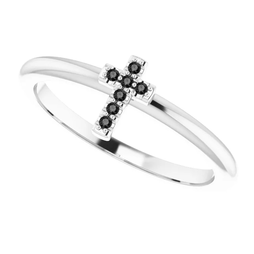 Subtle and shimmering, this diamond cross ring is a beautiful way to celebrate your faith.