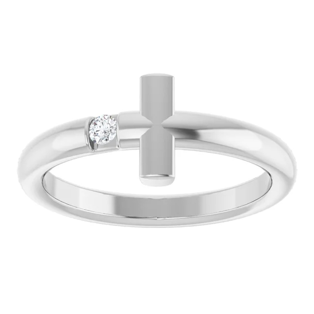 Subtle and shimmering, this diamond cross ring is a beautiful way to celebrate your faith.