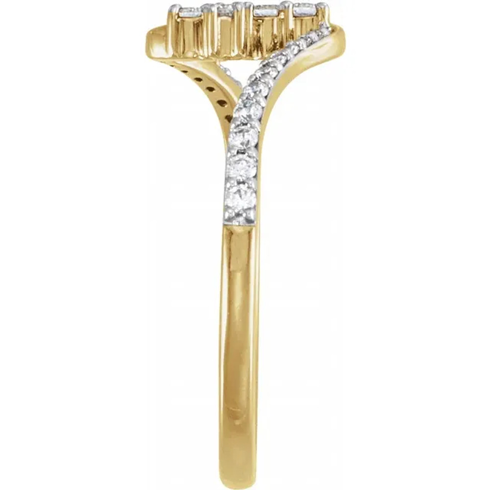 Faith meets fashion in this diamond cross ring.