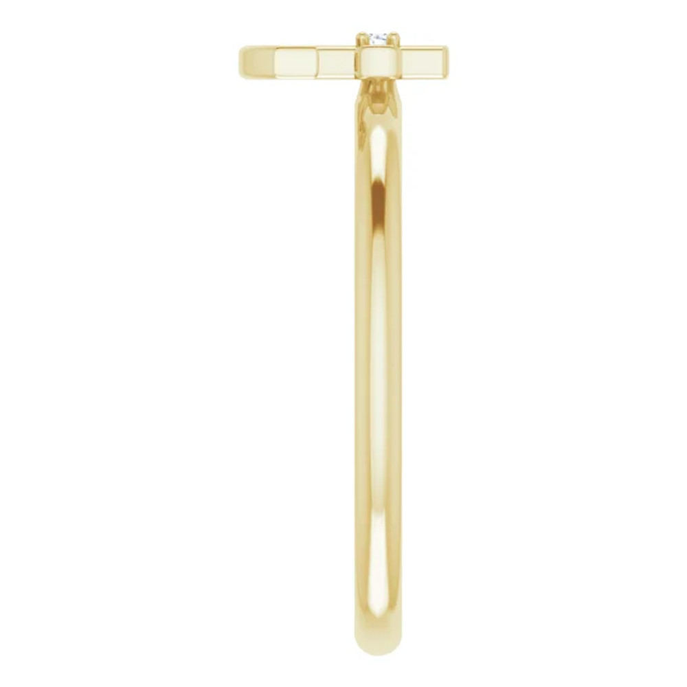 Faith meets fashion in this diamond cross ring.