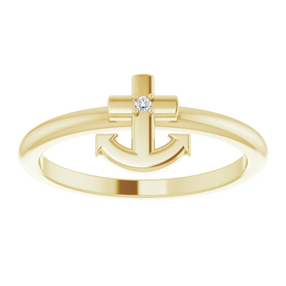 Faith meets fashion in this diamond cross ring.