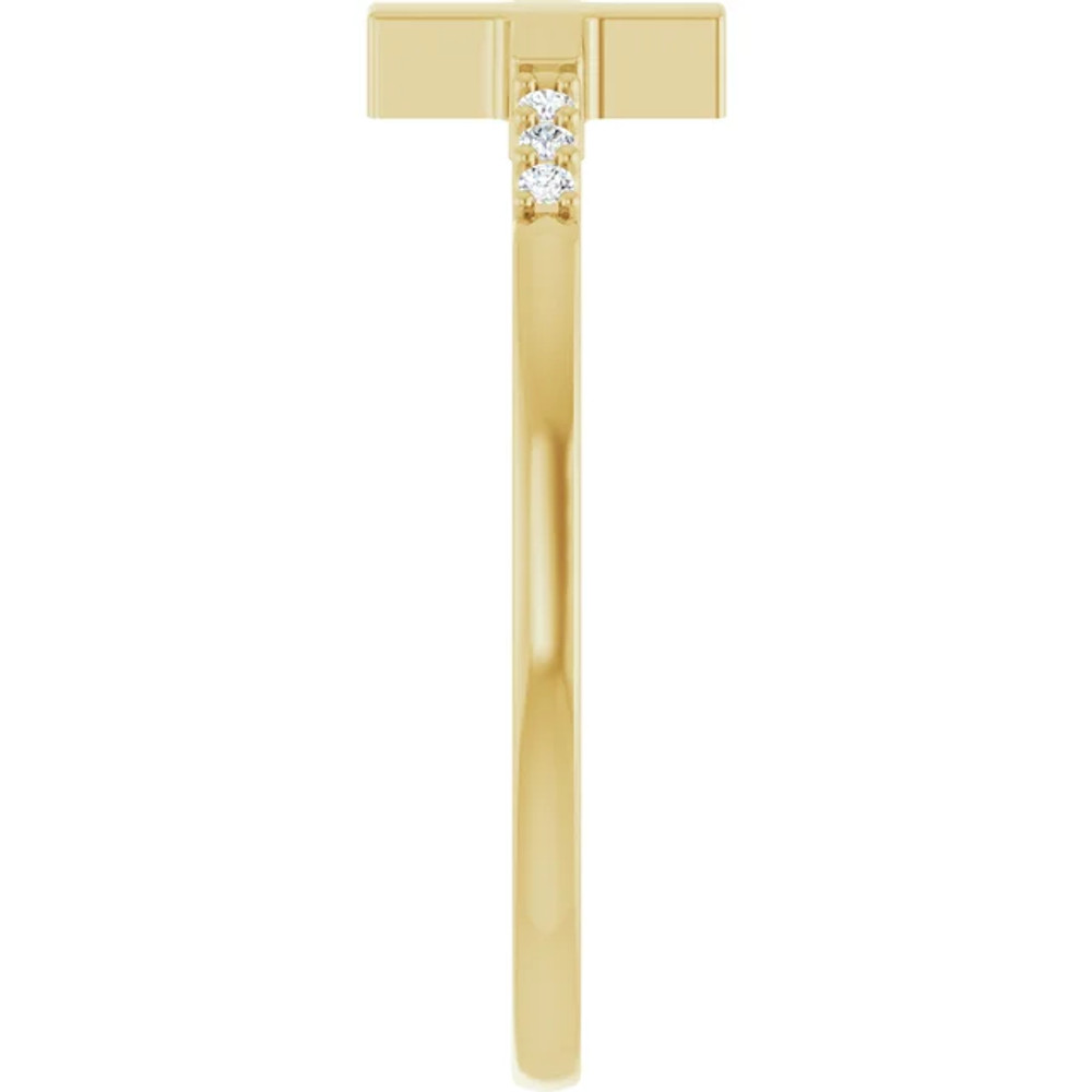 Faith meets fashion in this diamond cross ring.