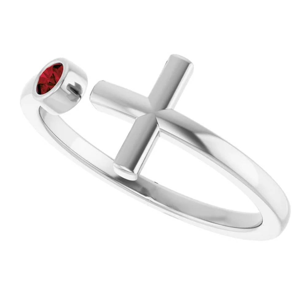 Express your faith with this sterling silver cross ring