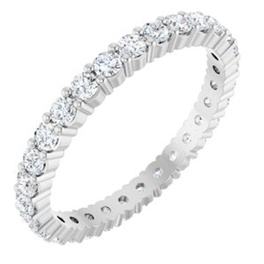 As bold as your love, this diamond eternity band adds sparkle to your celebration.