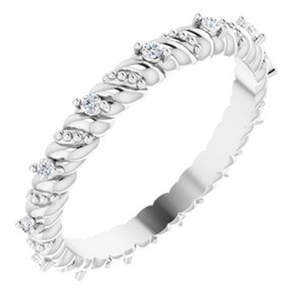 As bold as your love, this diamond eternity band adds sparkle to your celebration.