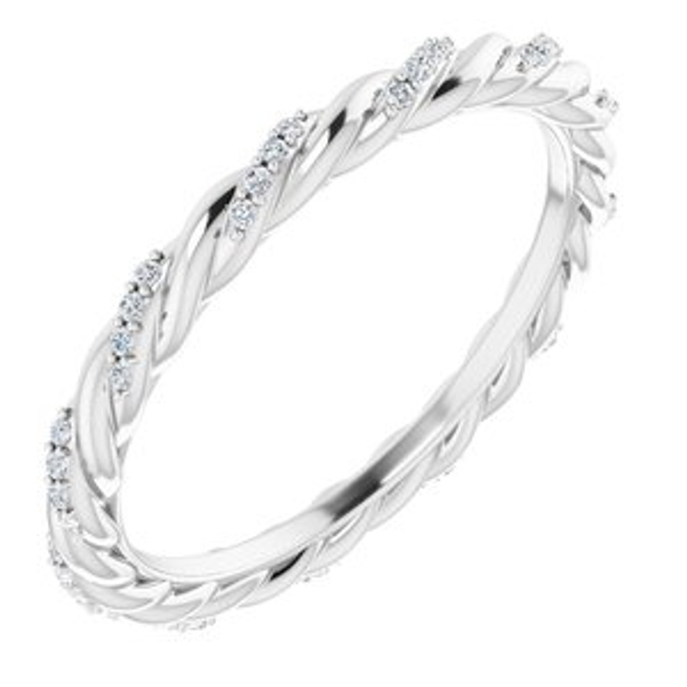 As bold as your love, this diamond eternity band adds sparkle to your celebration.