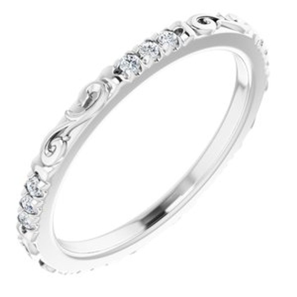 As bold as your love, this diamond eternity band adds sparkle to your celebration.