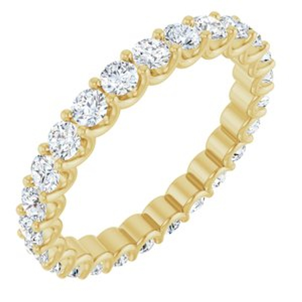 As bold as your love, this diamond eternity band adds sparkle to your celebration.