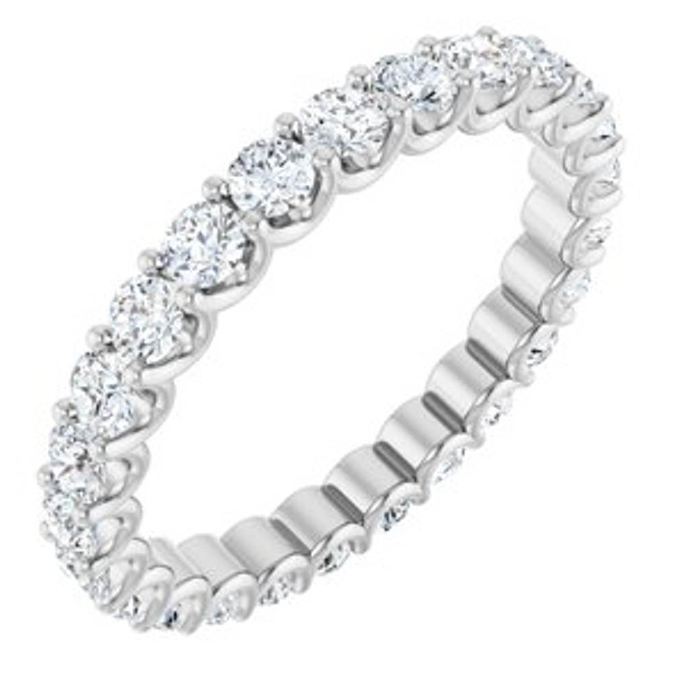 As bold as your love, this diamond eternity band adds sparkle to your celebration.