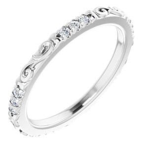 As bold as your love, this diamond eternity band adds sparkle to your celebration.