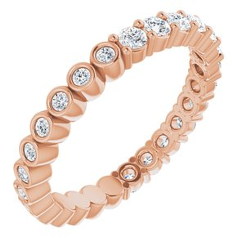 As bold as your love, this diamond eternity band adds sparkle to your celebration.