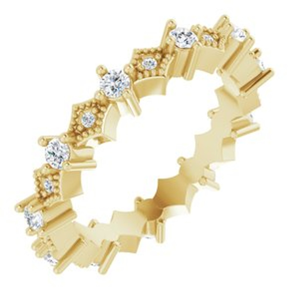 As bold as your love, this diamond eternity band adds sparkle to your celebration.