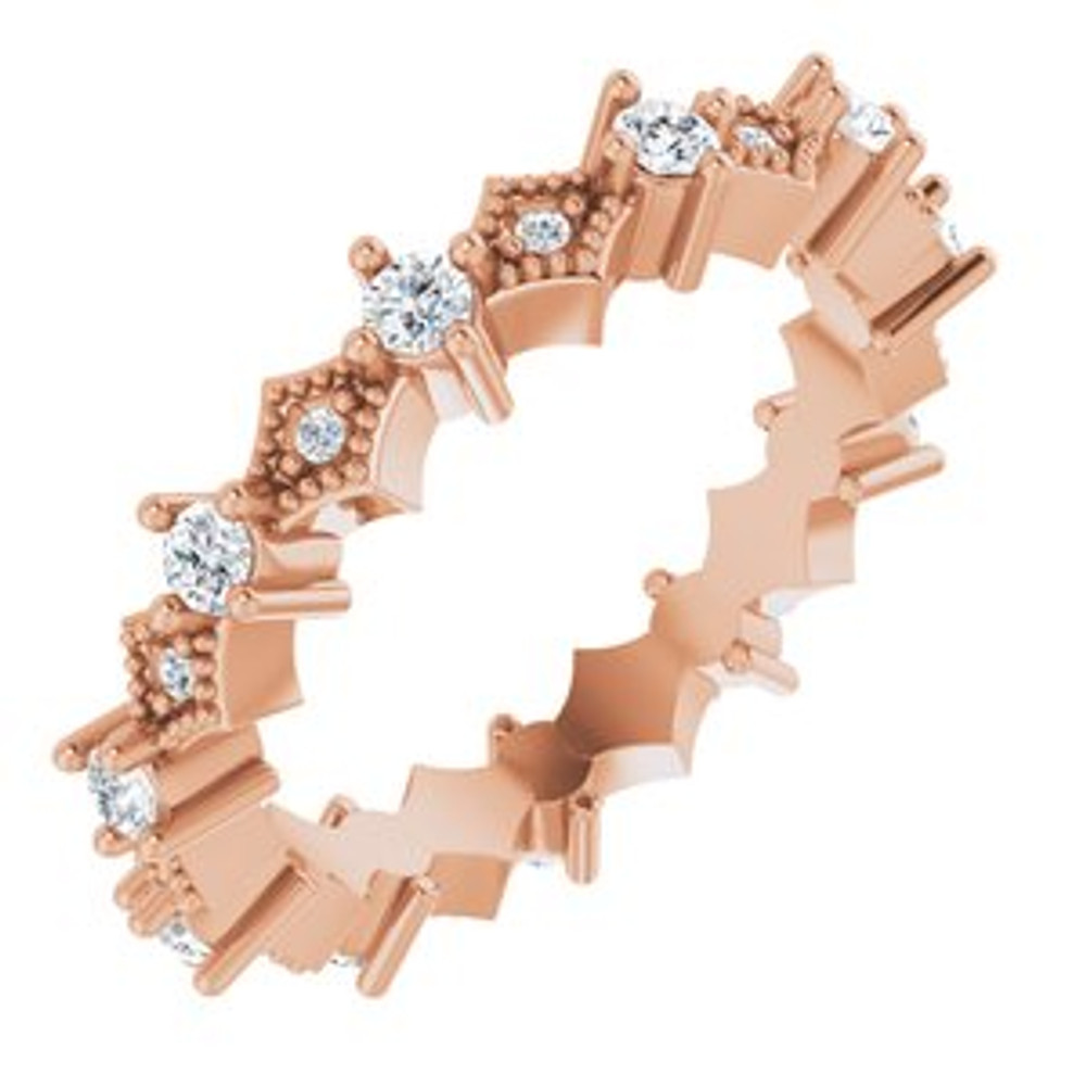 As bold as your love, this diamond eternity band adds sparkle to your celebration.