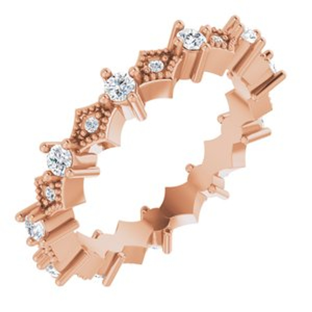 As bold as your love, this diamond eternity band adds sparkle to your celebration.
