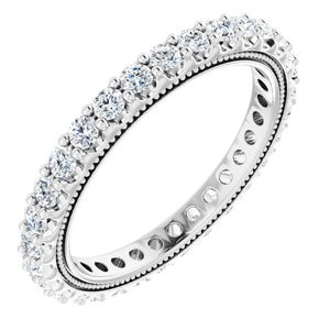 As bold as your love, this diamond eternity band adds sparkle to your celebration.