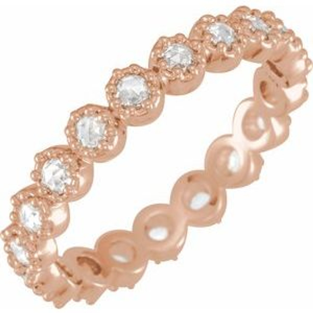 As bold as your love, this diamond eternity band adds sparkle to your celebration.