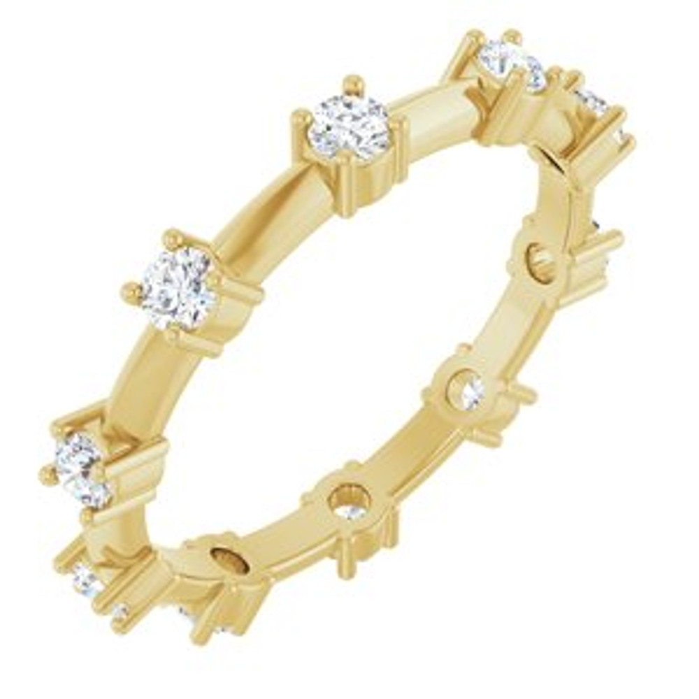 As bold as your love, this diamond eternity band adds sparkle to your celebration.