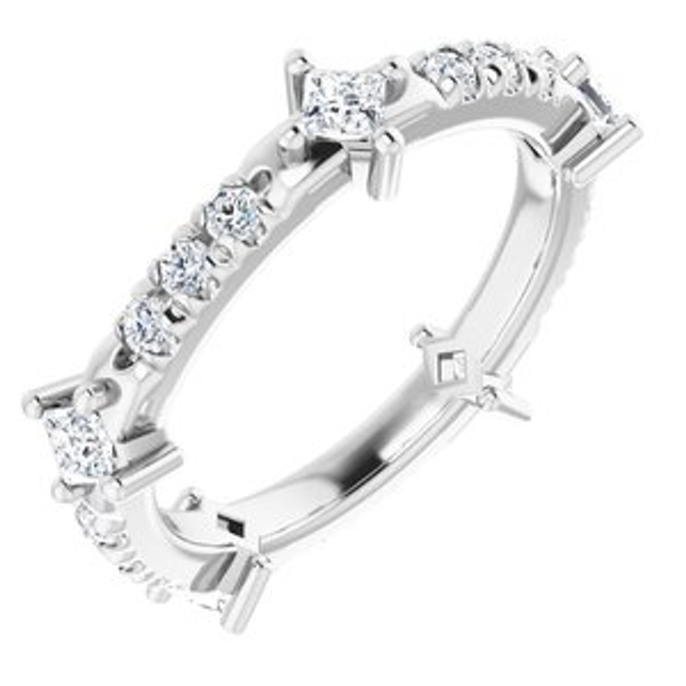 As bold as your love, this diamond eternity band adds sparkle to your celebration.