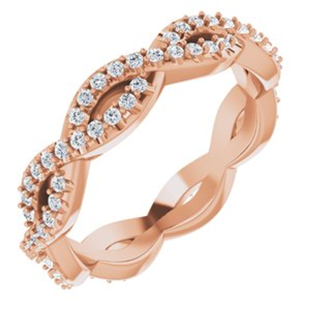 As bold as your love, this diamond eternity band adds sparkle to your celebration.