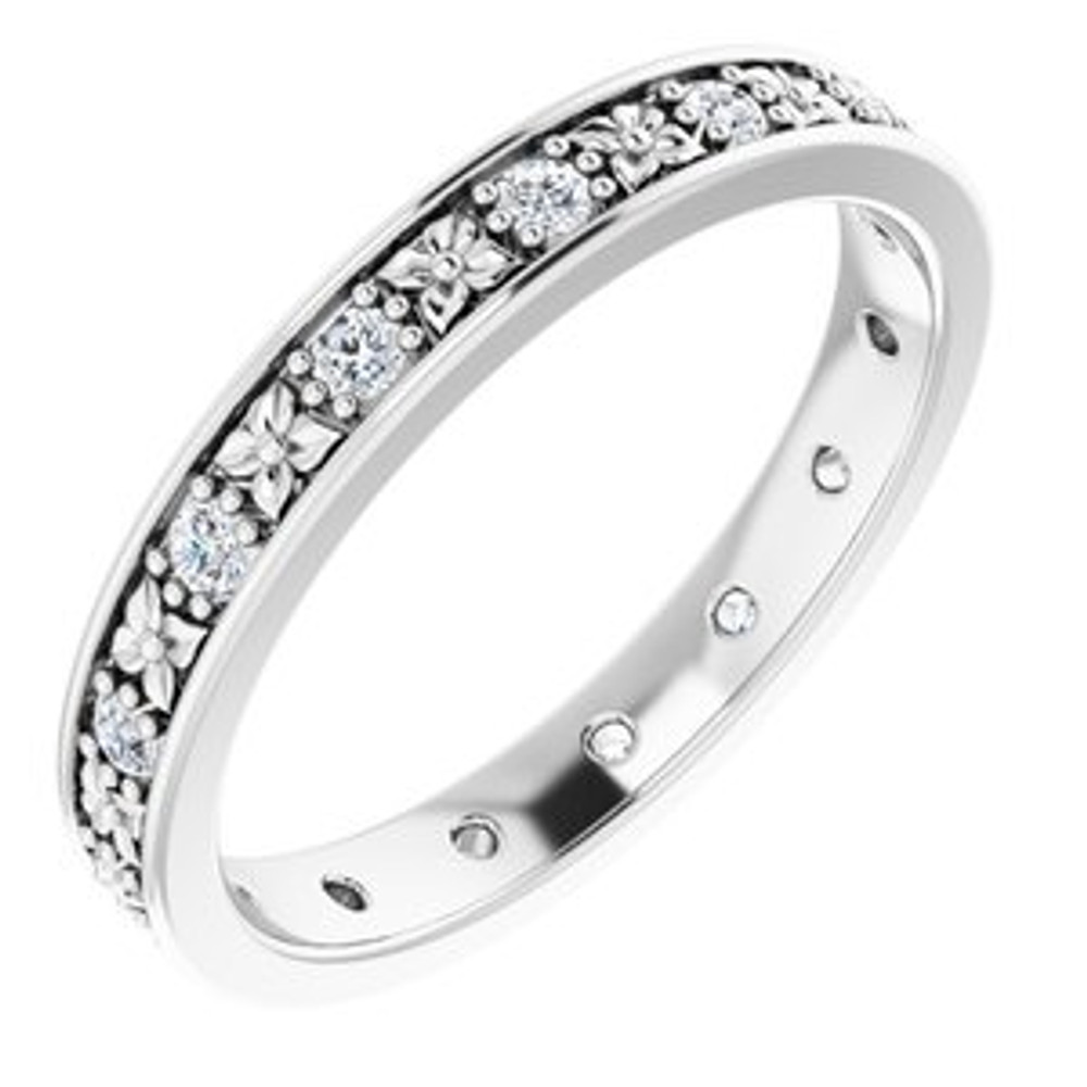 As bold as your love, this diamond eternity band adds sparkle to your celebration.