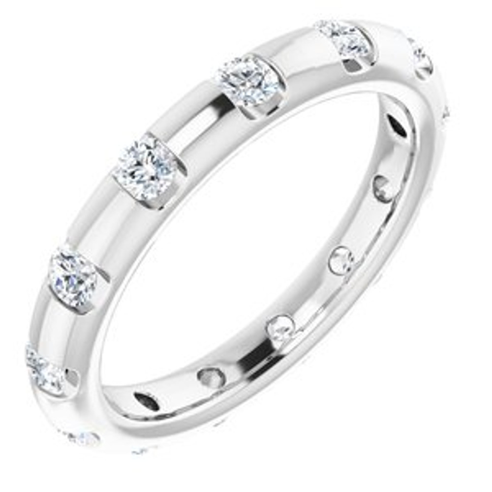 As bold as your love, this diamond eternity band adds sparkle to your celebration.
