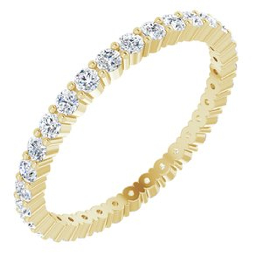 As bold as your love, this diamond eternity band adds sparkle to your celebration.