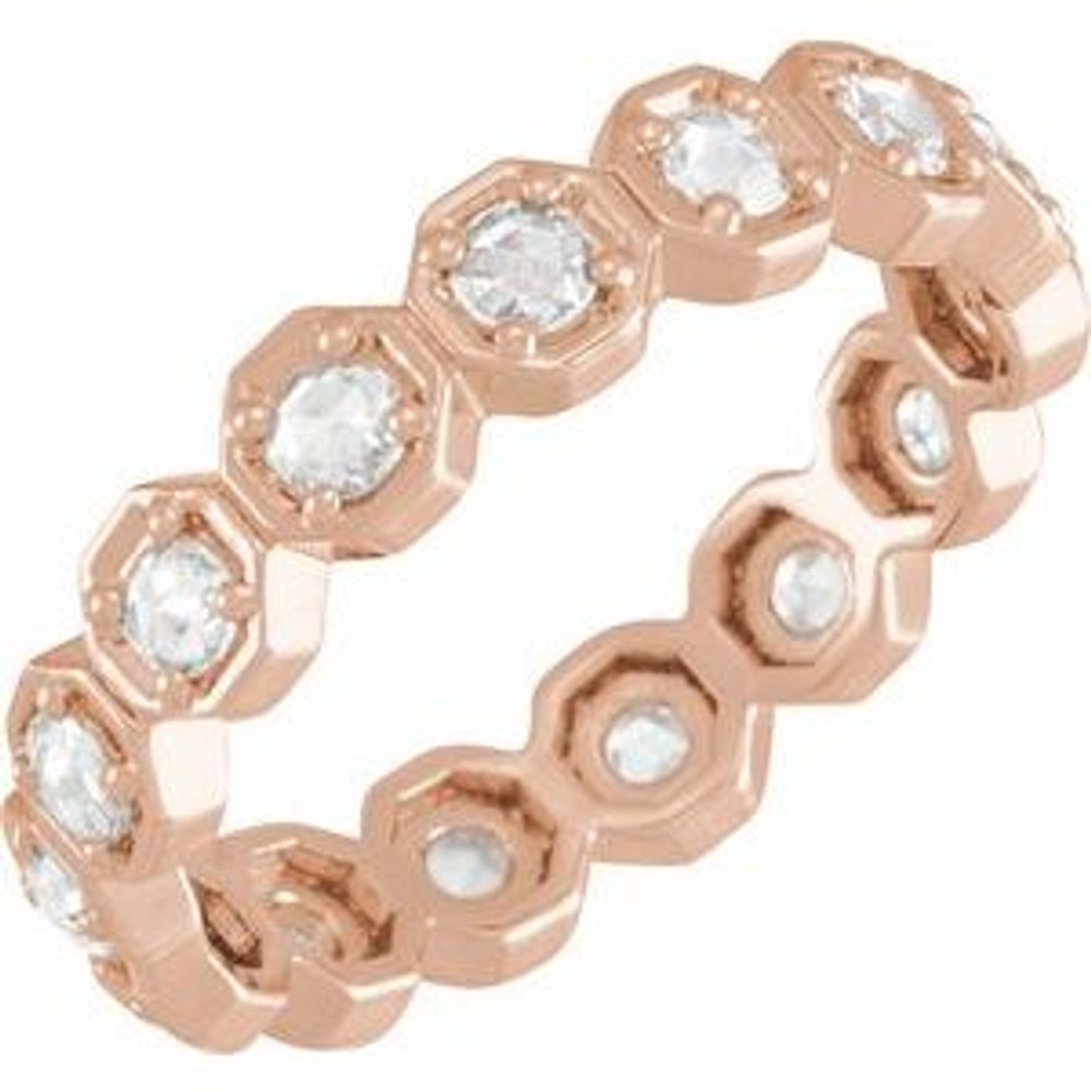 As bold as your love, this diamond eternity band adds sparkle to your celebration.