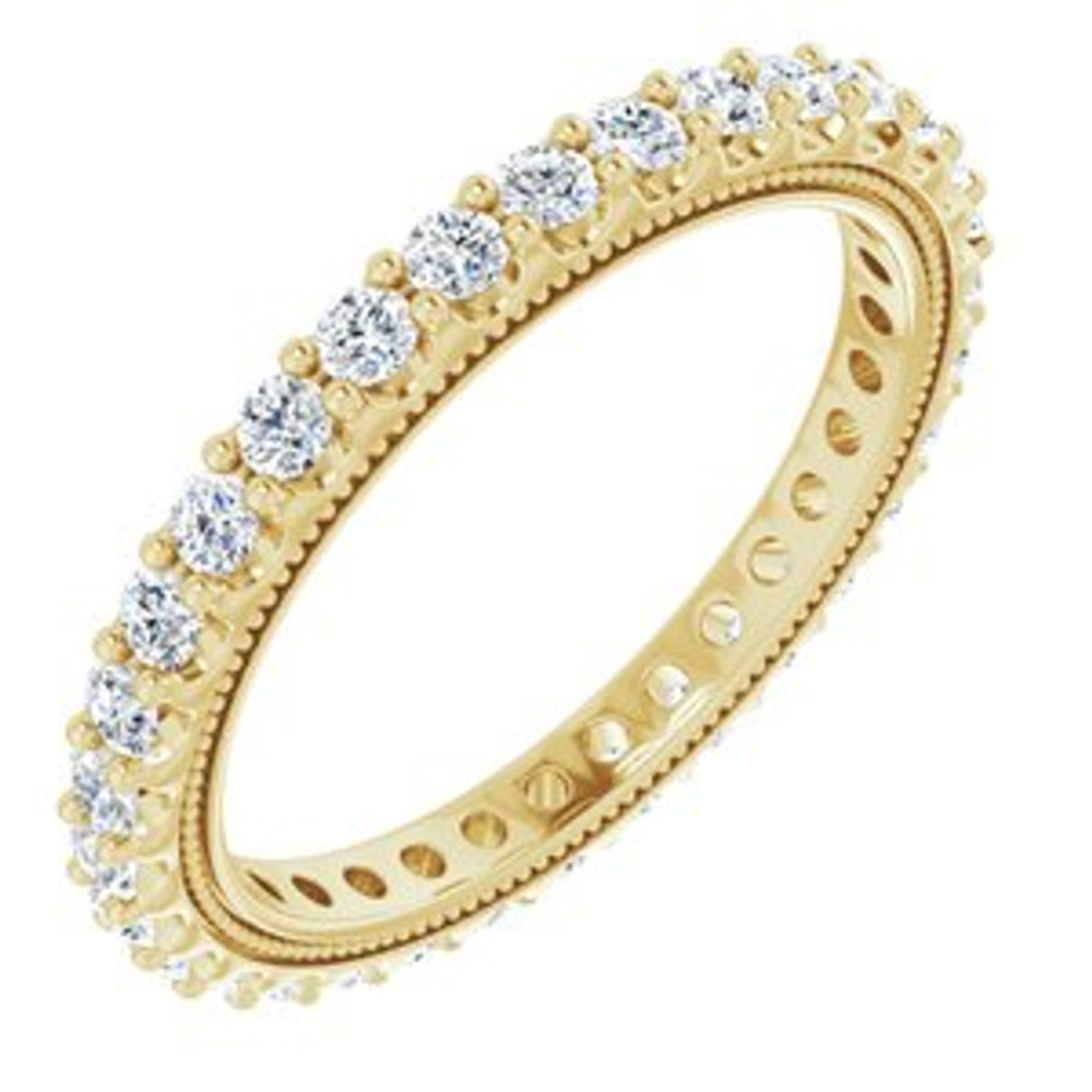 As bold as your love, this diamond eternity band adds sparkle to your celebration.