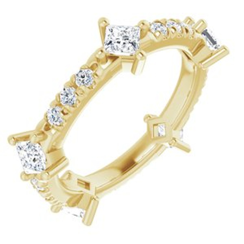 As bold as your love, this diamond eternity band adds sparkle to your celebration.