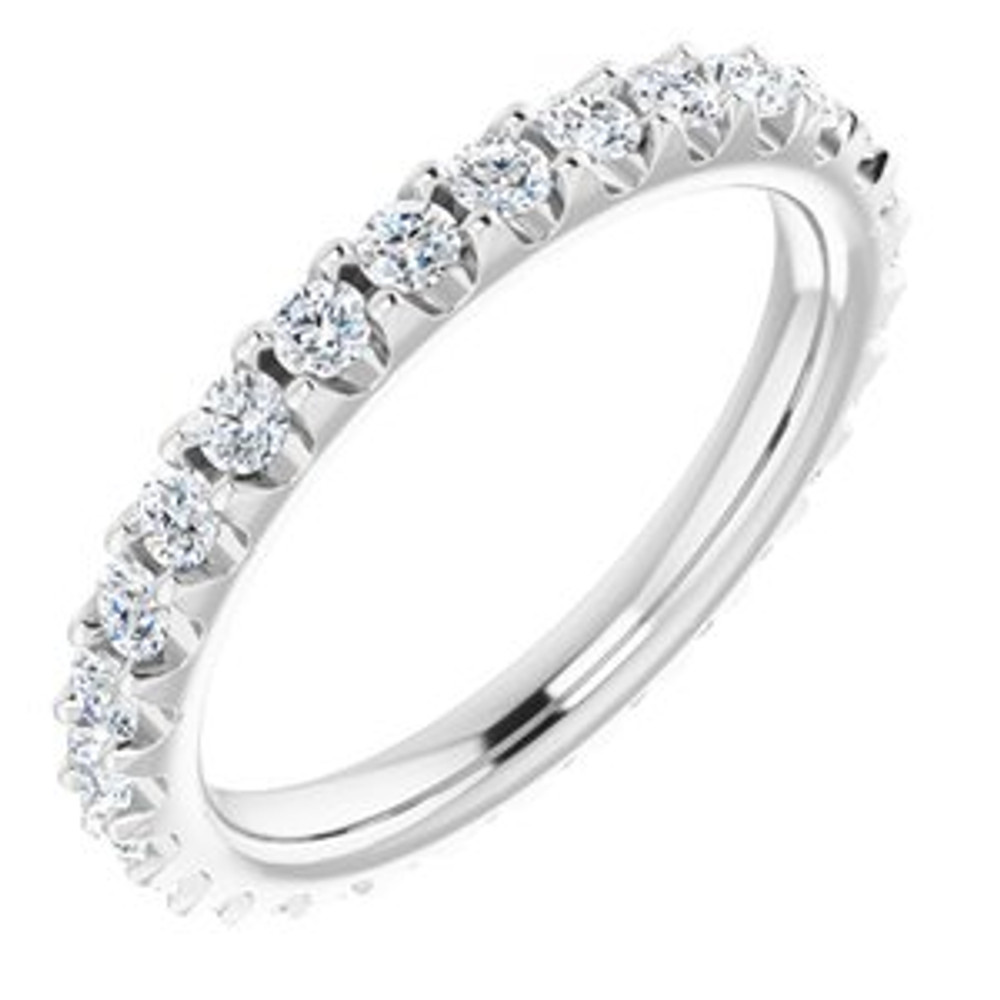 As bold as your love, this diamond eternity band adds sparkle to your celebration.