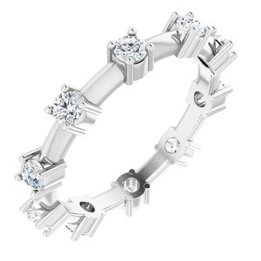 As bold as your love, this diamond eternity band adds sparkle to your celebration.