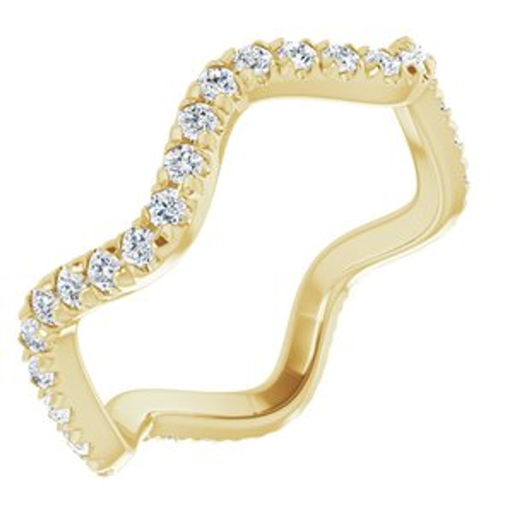 As bold as your love, this diamond eternity band adds sparkle to your celebration.