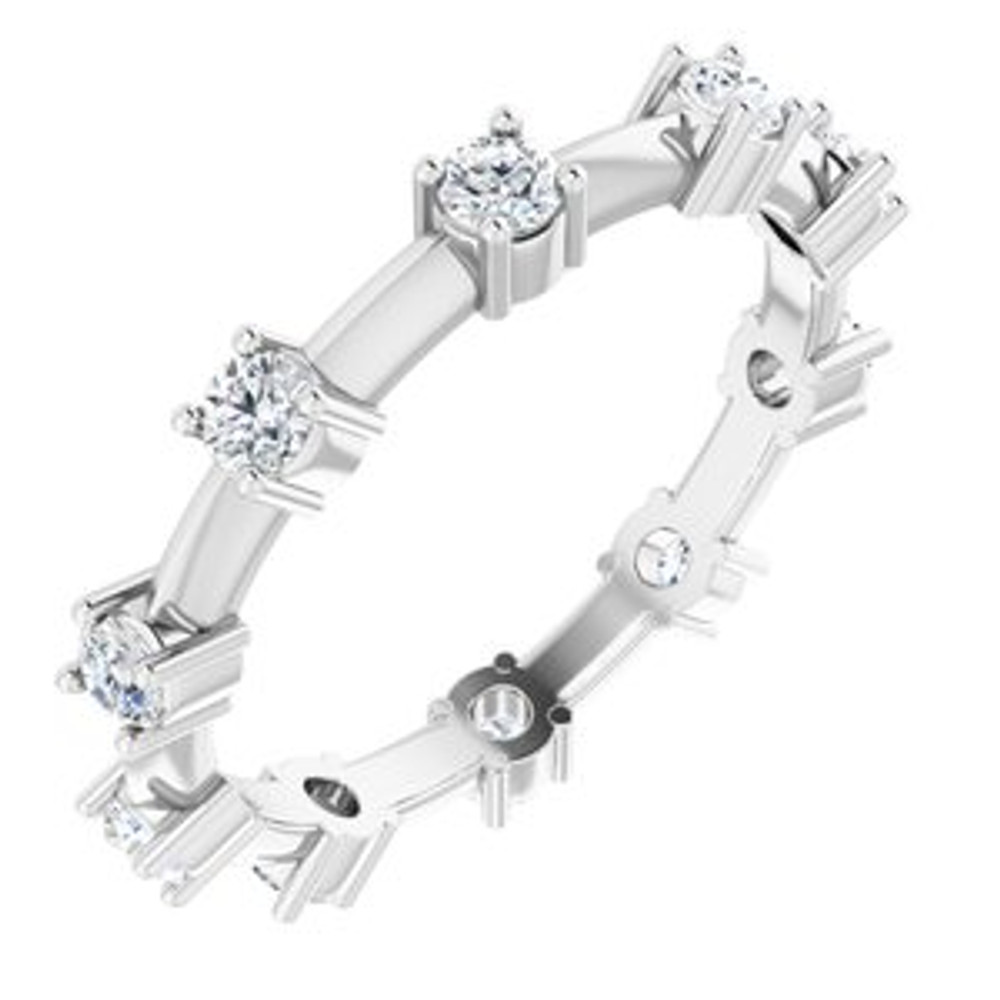 As bold as your love, this diamond eternity band adds sparkle to your celebration.