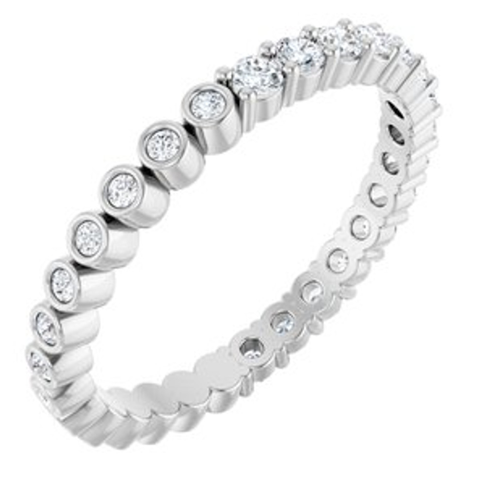 As bold as your love, this diamond eternity band adds sparkle to your celebration.