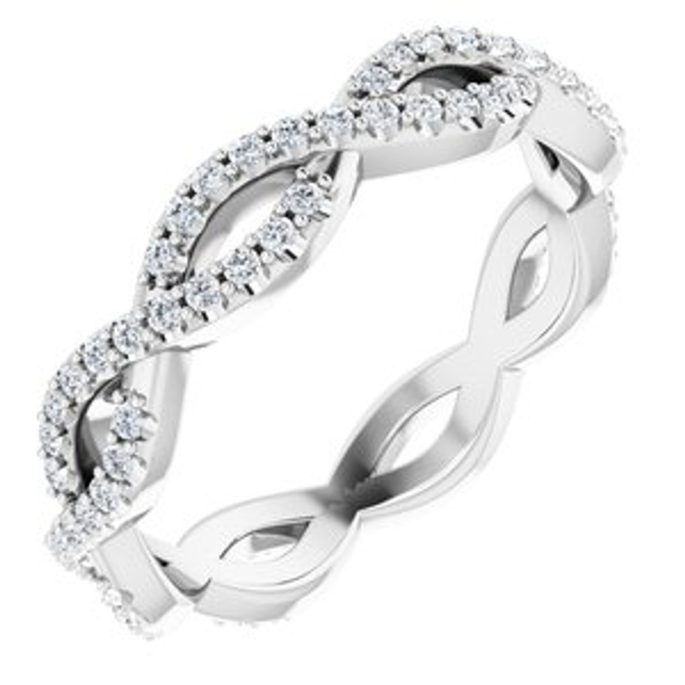 As bold as your love, this diamond eternity band adds sparkle to your celebration.