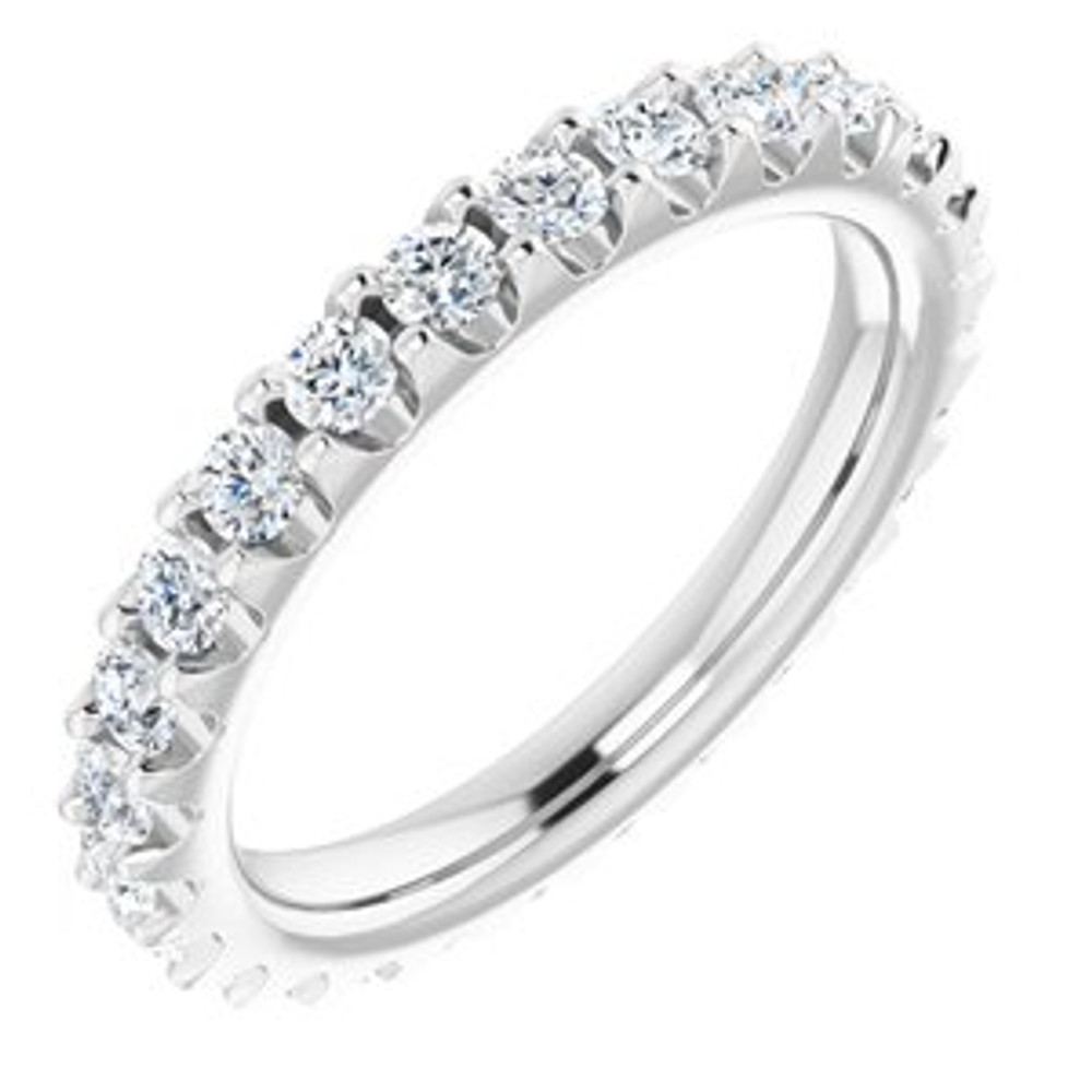 As bold as your love, this diamond eternity band adds sparkle to your celebration.