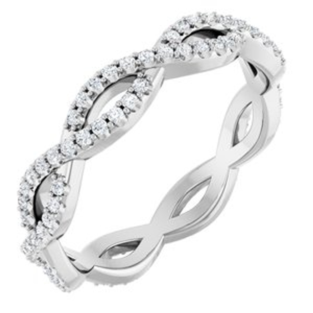 As bold as your love, this diamond eternity band adds sparkle to your celebration.