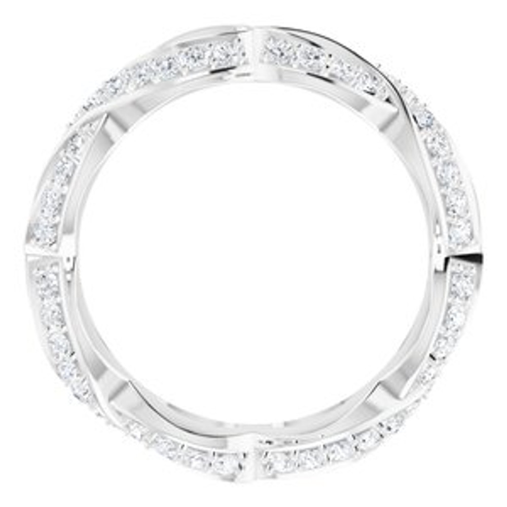 As bold as your love, this diamond eternity band adds sparkle to your celebration.