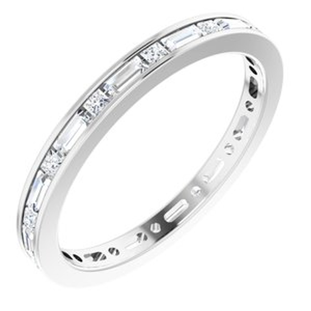 As bold as your love, this diamond eternity band adds sparkle to your celebration.