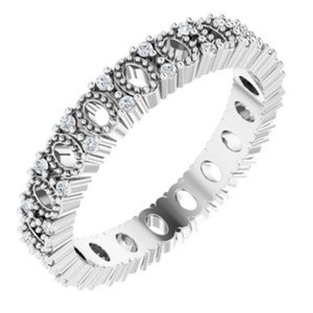 As bold as your love, this diamond eternity band adds sparkle to your celebration.
