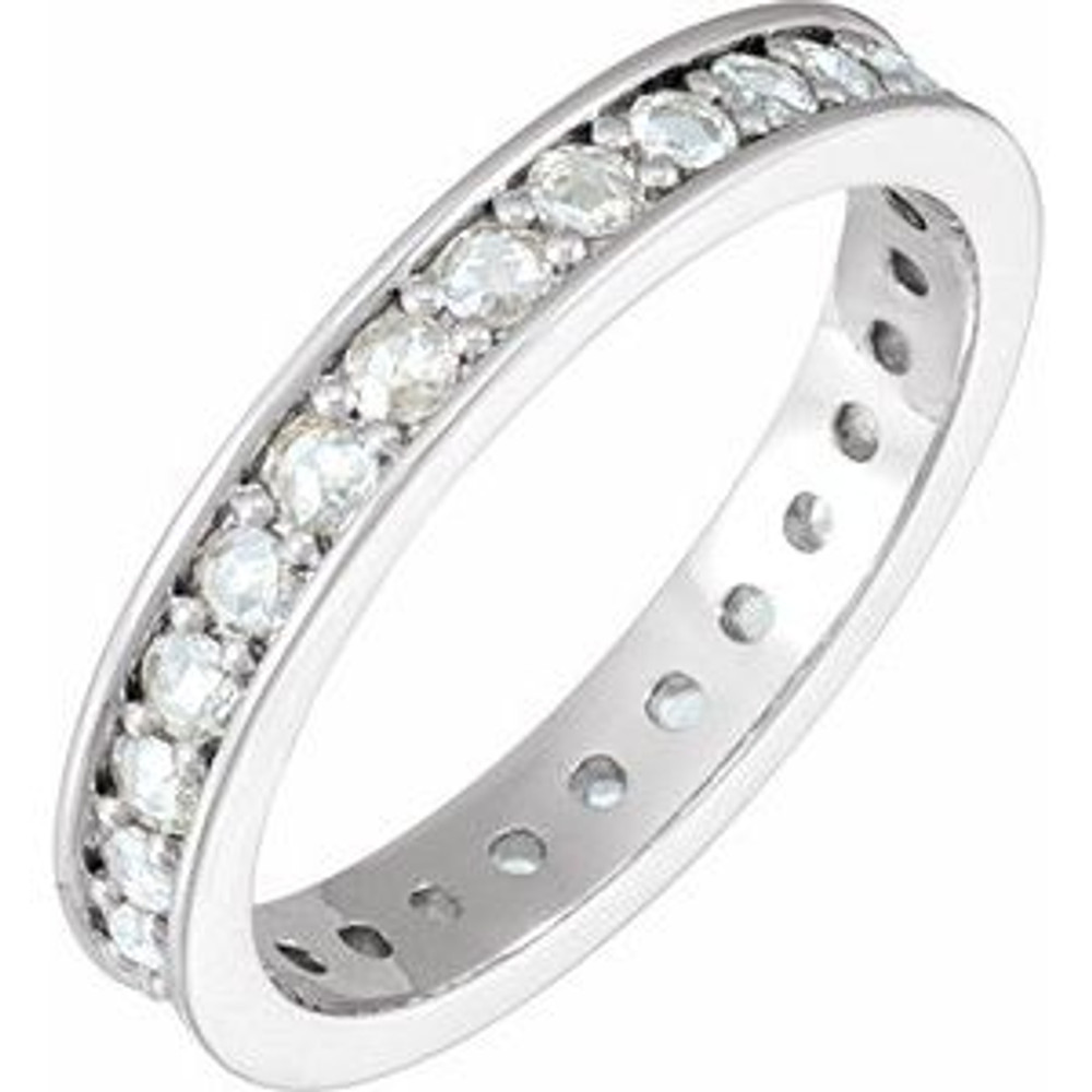 As bold as your love, this diamond eternity band adds sparkle to your celebration.
