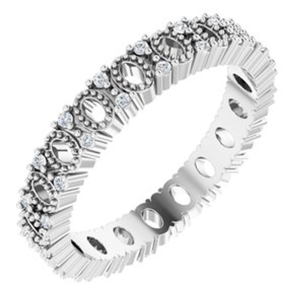 As bold as your love, this diamond eternity band adds sparkle to your celebration.