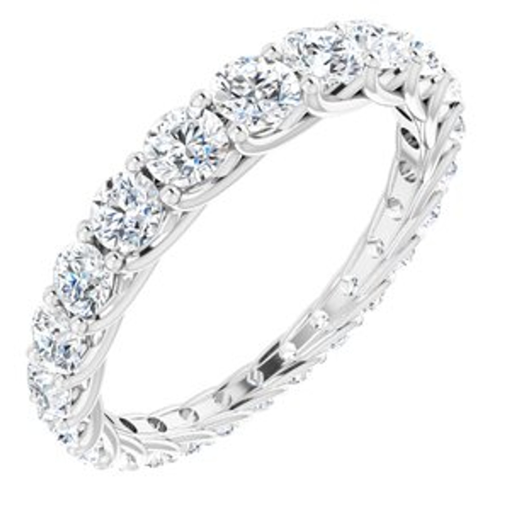 As bold as your love, this diamond eternity band adds sparkle to your celebration.